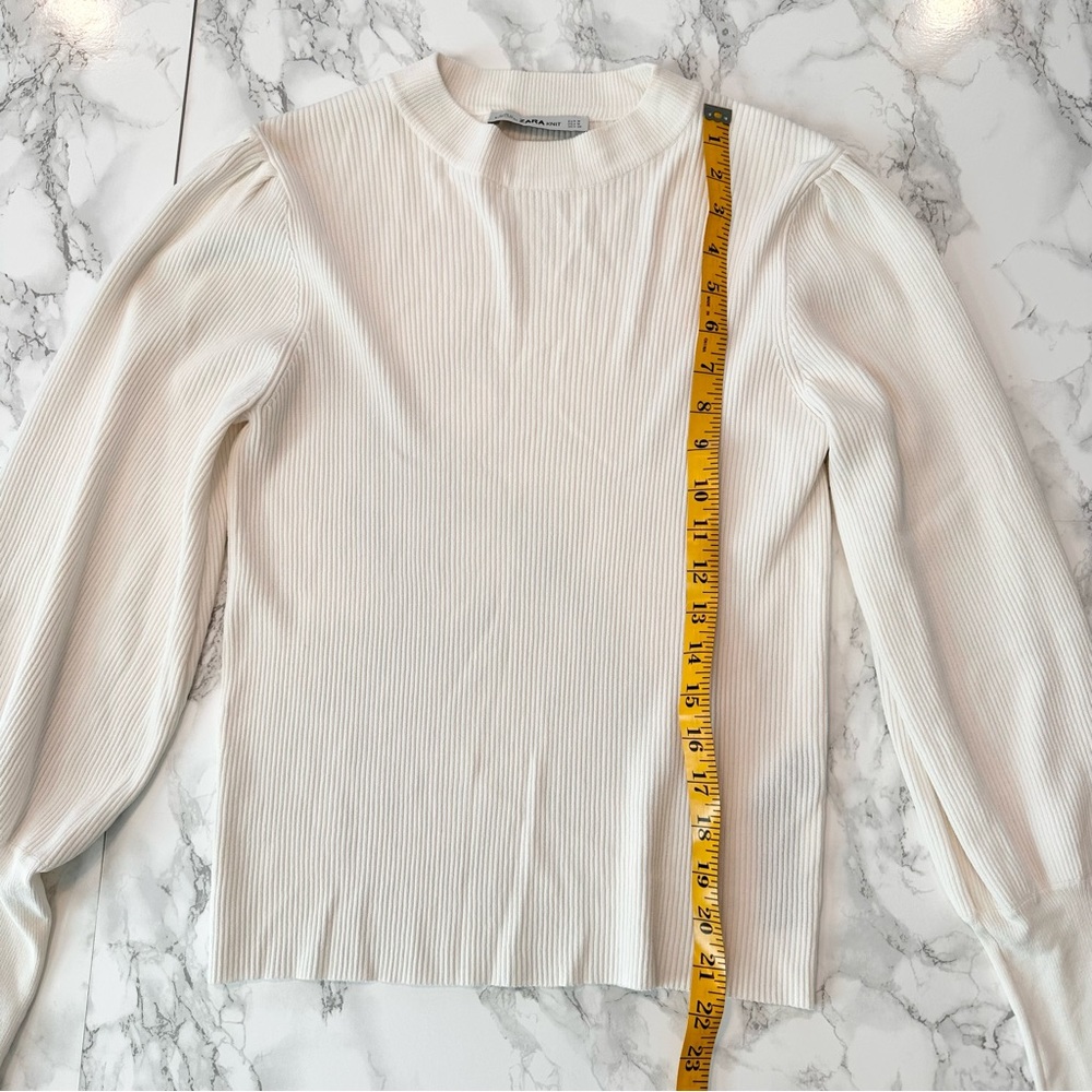 Zara | Balloon Sleeve Ribbed Sweater - Picture 8 of 8